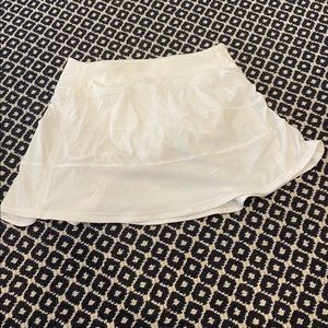 Lululemon White Pace Rival Skirt